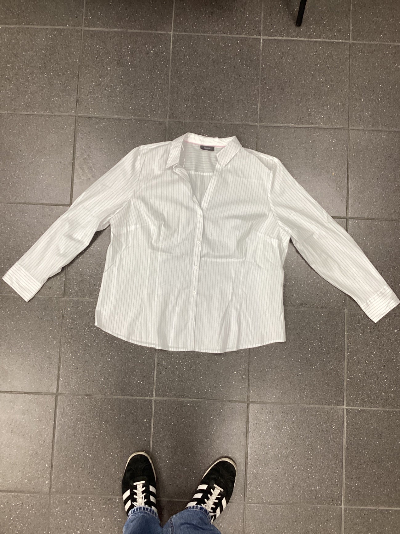 Pre-Loved Bluse Weiß mit Streifen