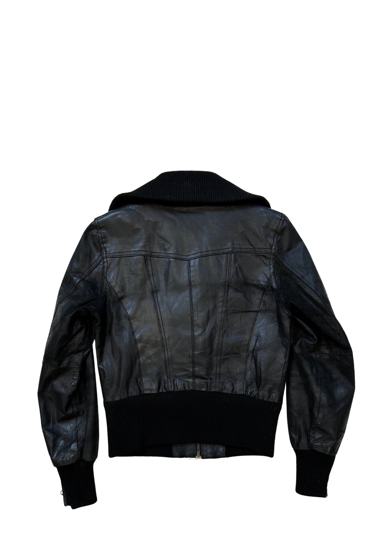 Mini Leather Jacket black - mint