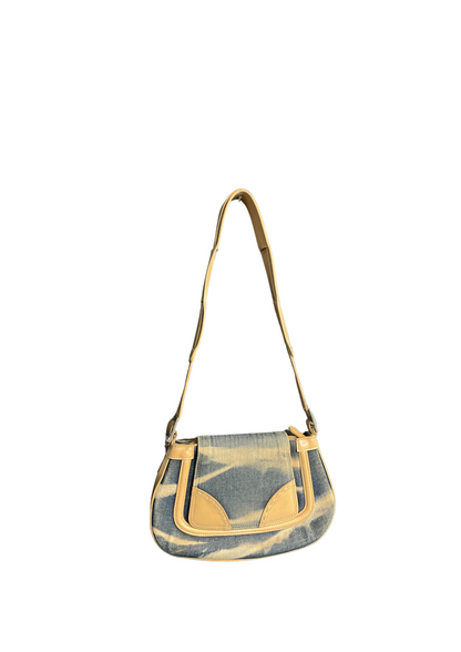 denim bag x beige strap